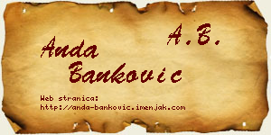 Anda Banković vizit kartica